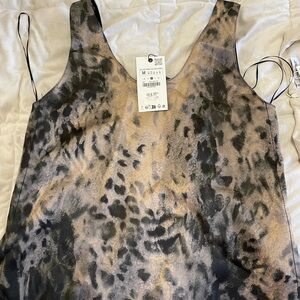 Zara Black and Tan Leopard Print Camisole